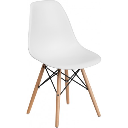 Elon Plastic Chair with Wooden Legs