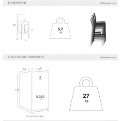 Tabouret de terrasse Maya