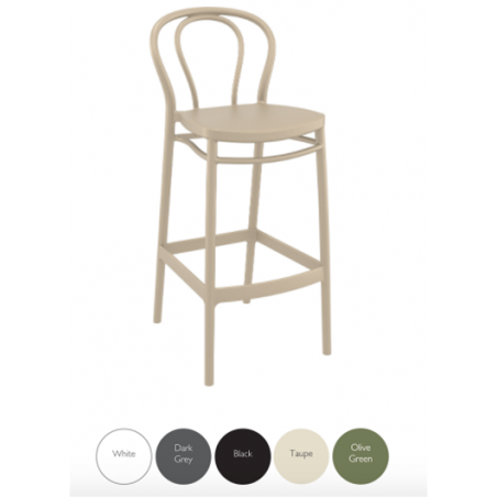 Victor - Tabouret de terrasse de restaurant resine